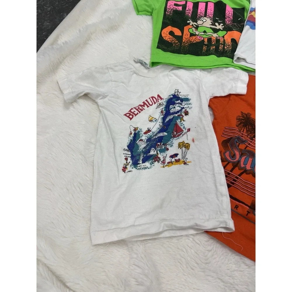 Vintage Baby Toddler Single Stitch Travel T Shirts Tractor Clothing Lot